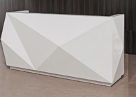 Glossy White Retail Checkout Counter , Damp Proof Retail Store Cash Counter